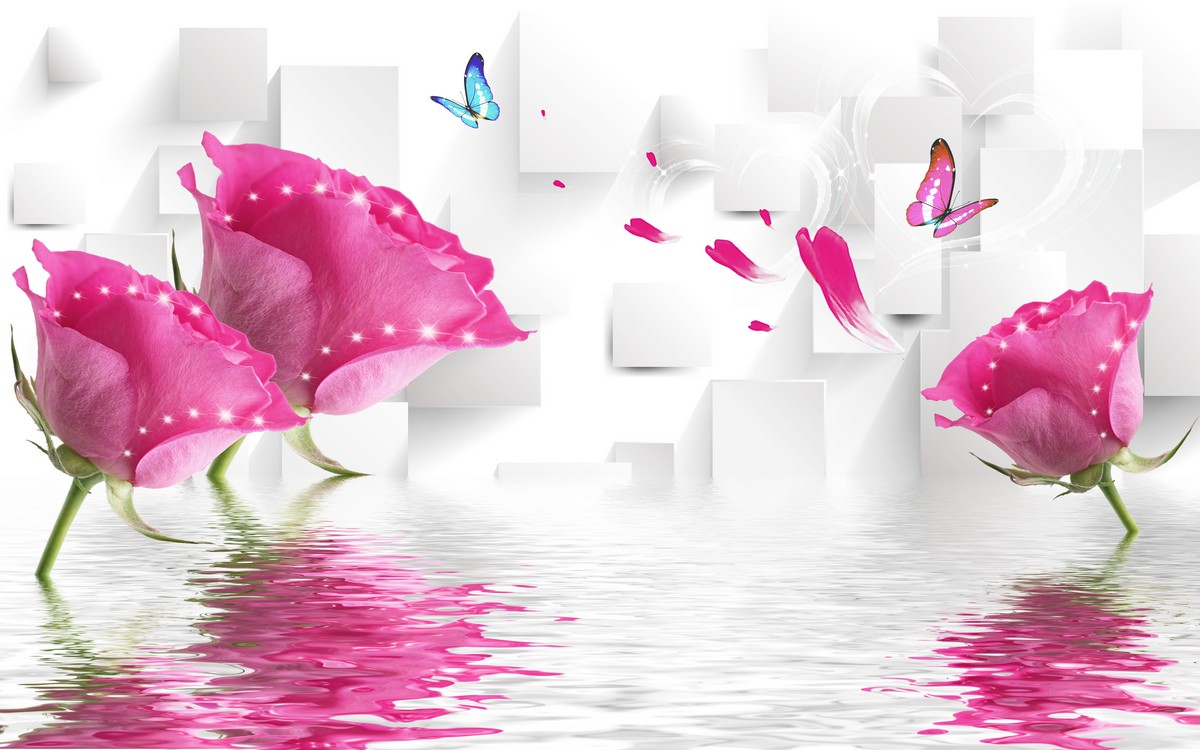 Розы в брилиантовой пыли